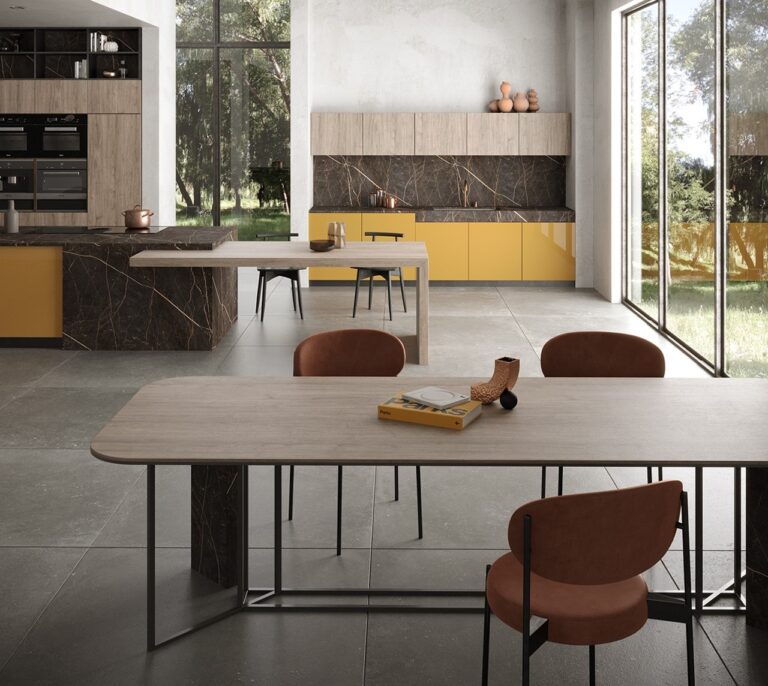 Kitchen surfaces: 3482 Samas, 4630 Inari, 0778 Maggese Bloom core